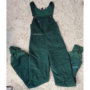Rare Vintage Levi's Ski Corduroy Bib Overalls Pants 70s/80s Green 13/14